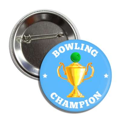 bowling champion trophy stars button