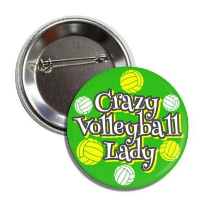 crazy volleyball lady button