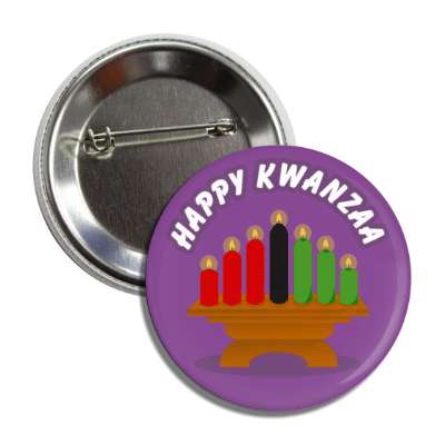 happy kwanzaa kinara seven candles button