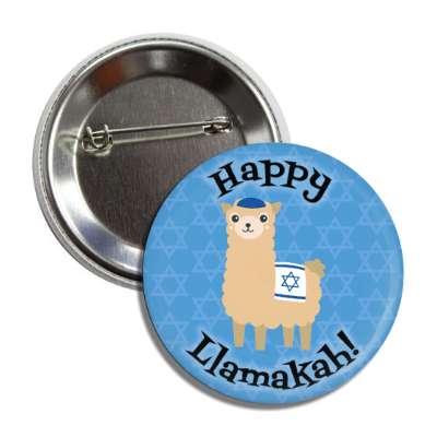 happy llamakah wordplay hanukkah button