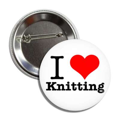 i heart knitting love button