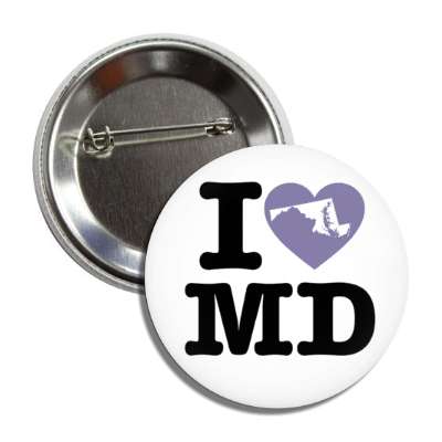 i heart maryland md state love button