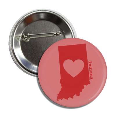 indiana state heart silhouette button