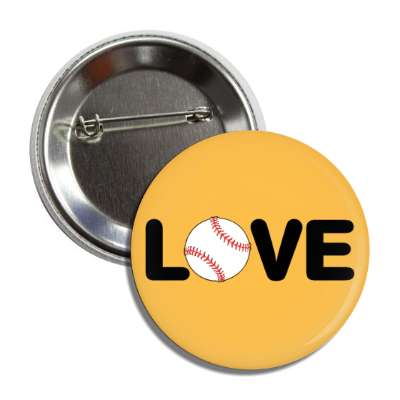 love baseball orange button