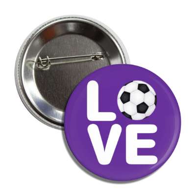 love soccer soccerball stacked button