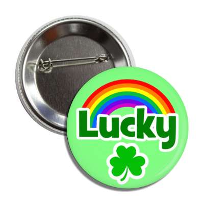 lucky rainbow shamrock button