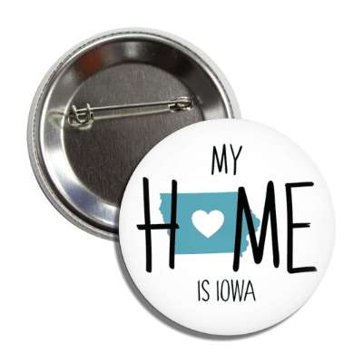 my home is iowa state shape heart love button