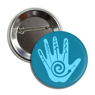 native american spiritual hand spiral button