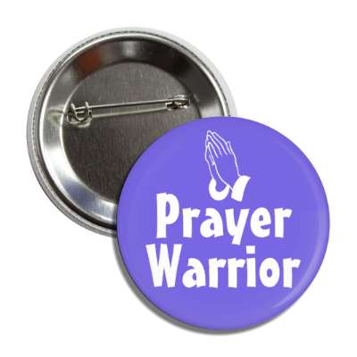 prayer warrior praying hands button