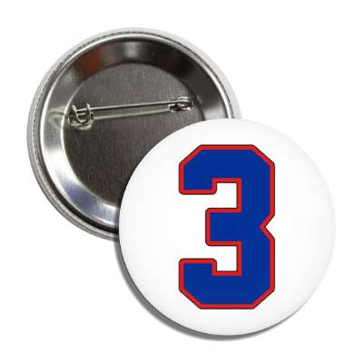 sports team number three 3 support white button