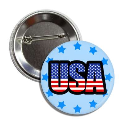 usa american flag words blue stars button