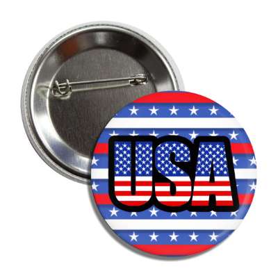usa american flag words red white blue stripes stars button
