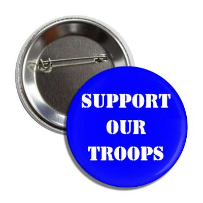 support our troops stencil blue button