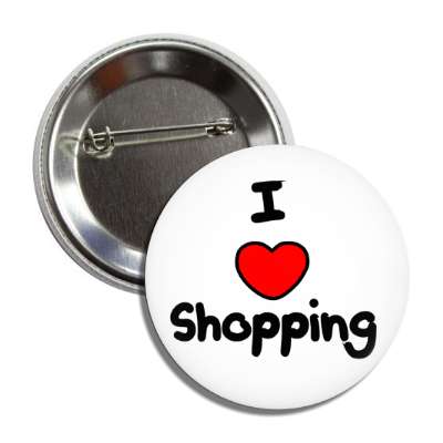 i love shopping heart button