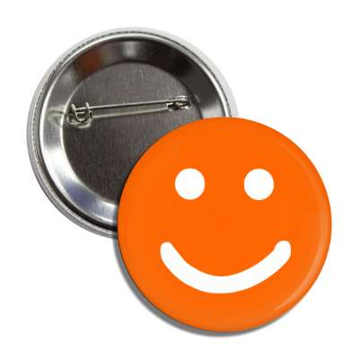 happy face orange white button