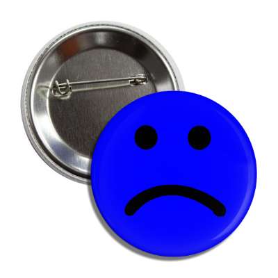 sad face blue black button