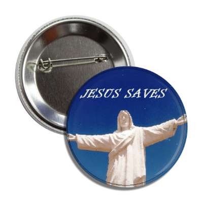jesus saves statue button