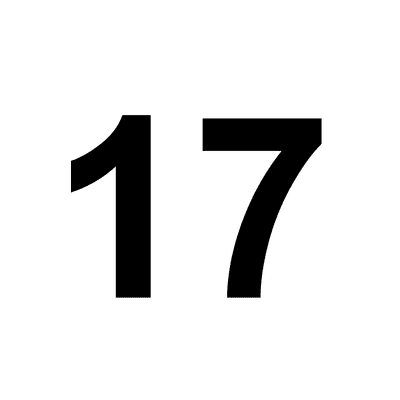 Number 17 White Black Button | Wacky Buttons