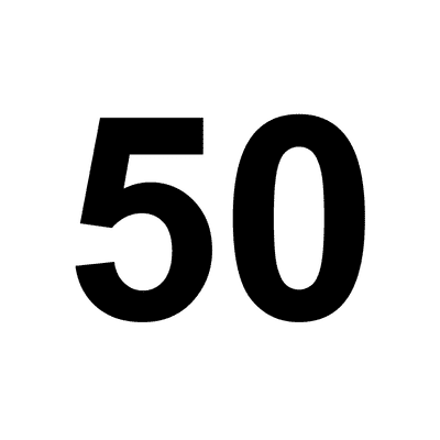 Number 50 White Black Button | Wacky Buttons