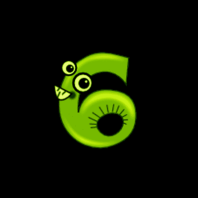 Number 6 Funny Teeth Cartoon Character Button | Wacky Buttons Number 6 Funny Teeth Cartoon Character Button | Wacky Buttons