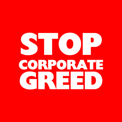 Stop Corporate Greed Button | Wacky Buttons