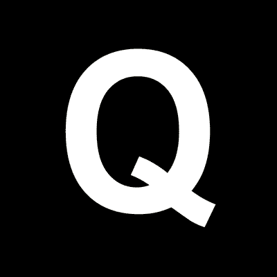 Letter Q Capital Black White Bold Button | Wacky Buttons