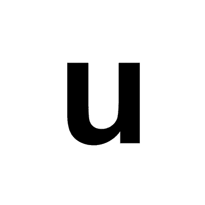 Letter U Lower Case White Black Button | Wacky Buttons