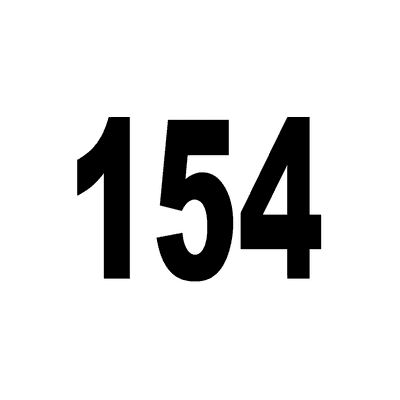 Number 154 White Black Button | Wacky Buttons