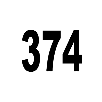 Number 374 White Black Button | Wacky Buttons