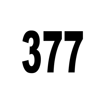 Number 377 White Black Button | Wacky Buttons