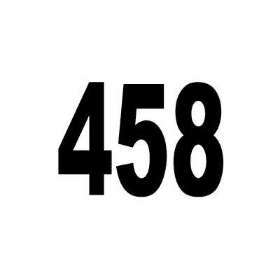 Number 458 White Black Button | Wacky Buttons