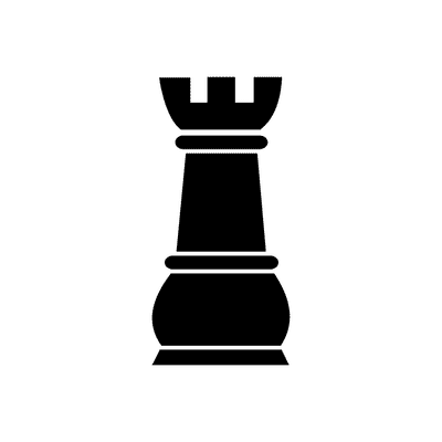 Black Rook Chess Piece Button