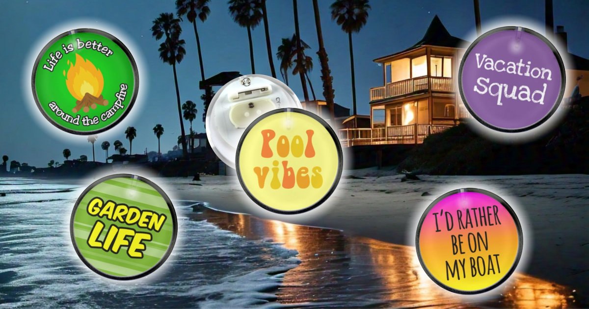 Brighten Your Summer with LED Lighted Buttons from Wacky Buttons