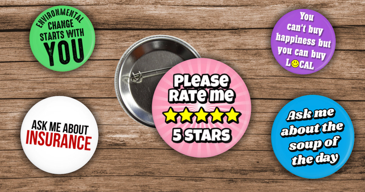 buttons are effective promotional products