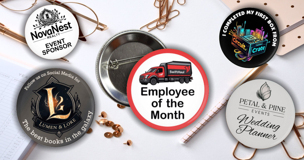 buttons for brand and company loyality creative ideas