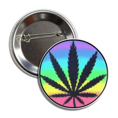 rainbow weed leaf button