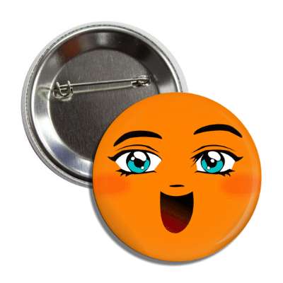 anime orange smiley big smile button