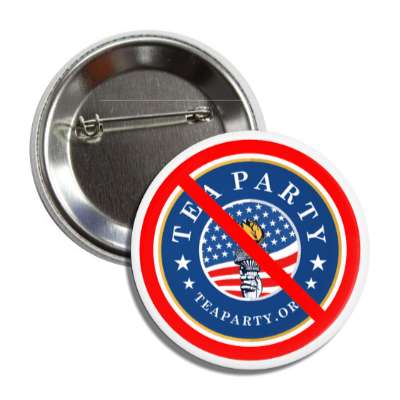 anti tea party liberty torch red slash button