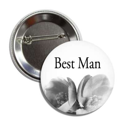 best man classic grey flowers button