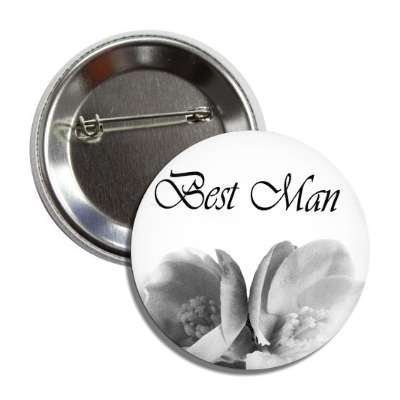 best man grey flowers button