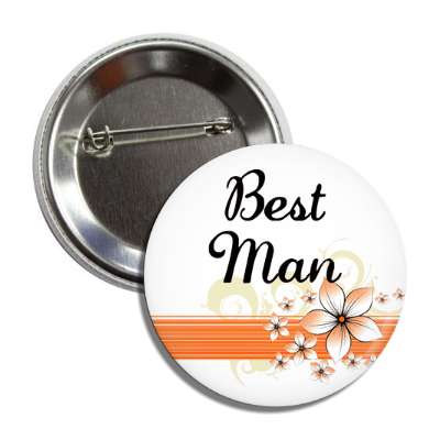best man orange flowers white button