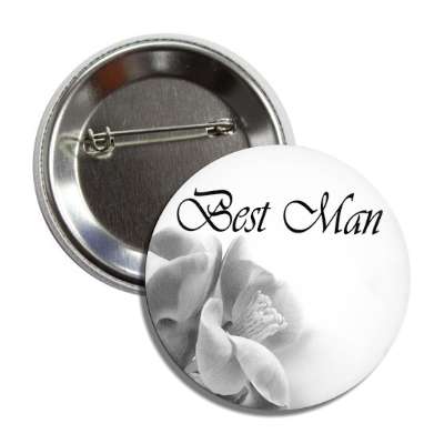 best man quarter grey flowers button