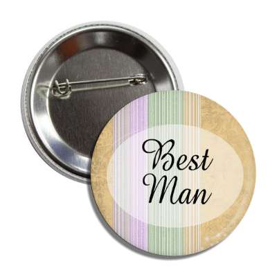 best man yellow lines oval button