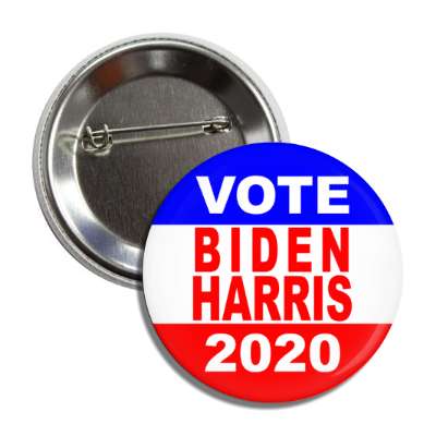 biden harris 2020 classic red white blue button