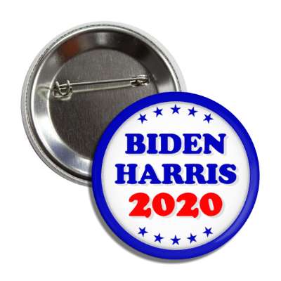 biden harris 2020 dark blue border button