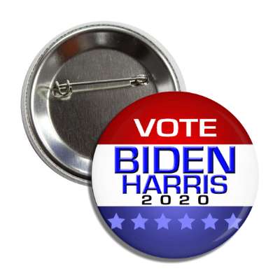 biden harris 2020 modern red white blue button