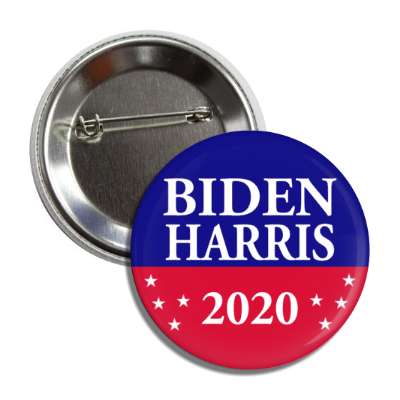 biden harris 2020 red blue stars button