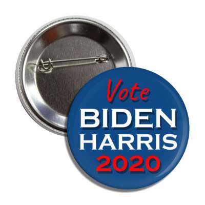 biden harris 2020 script blue button