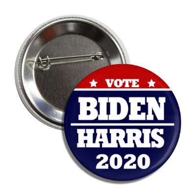 biden harris 2020 top red dark blue bottom button