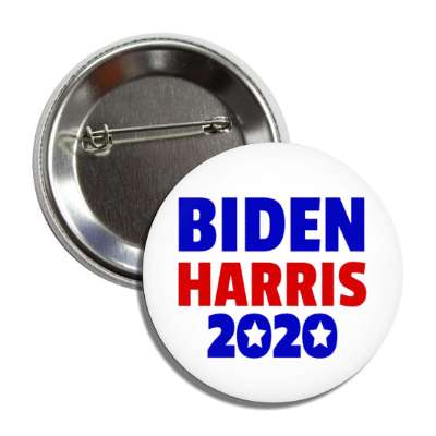 biden harris 2020 white red blue button